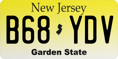 NJ license plate B68YDV