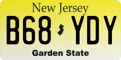 NJ license plate B68YDY