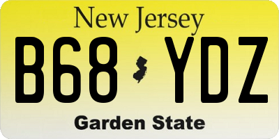 NJ license plate B68YDZ