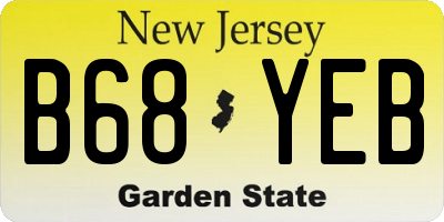 NJ license plate B68YEB