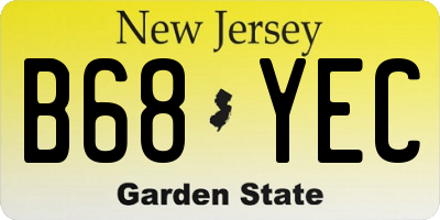 NJ license plate B68YEC