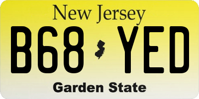 NJ license plate B68YED
