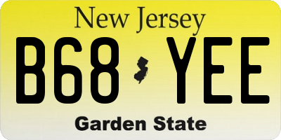 NJ license plate B68YEE