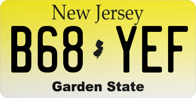 NJ license plate B68YEF