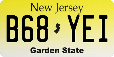 NJ license plate B68YEI
