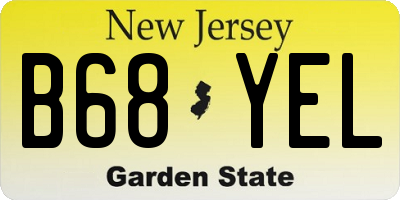 NJ license plate B68YEL