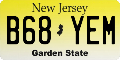 NJ license plate B68YEM