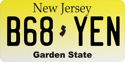 NJ license plate B68YEN