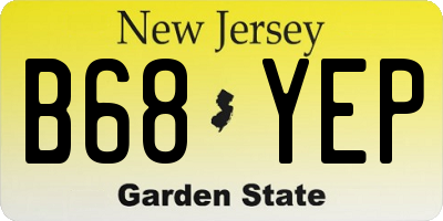 NJ license plate B68YEP