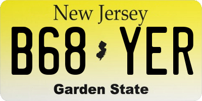 NJ license plate B68YER
