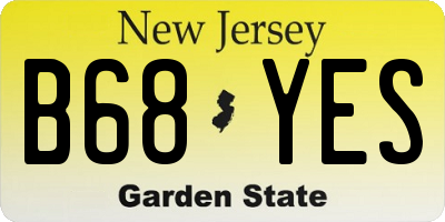 NJ license plate B68YES