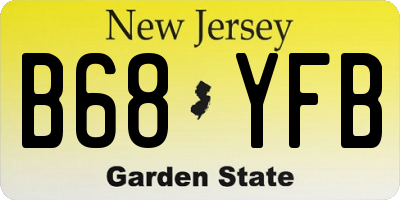 NJ license plate B68YFB