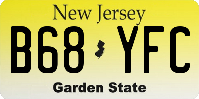 NJ license plate B68YFC