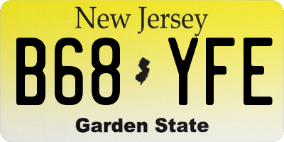 NJ license plate B68YFE