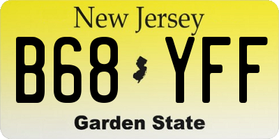 NJ license plate B68YFF