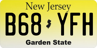 NJ license plate B68YFH