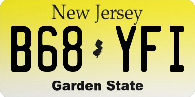 NJ license plate B68YFI