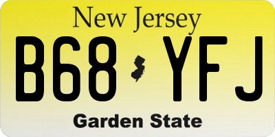 NJ license plate B68YFJ
