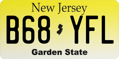 NJ license plate B68YFL
