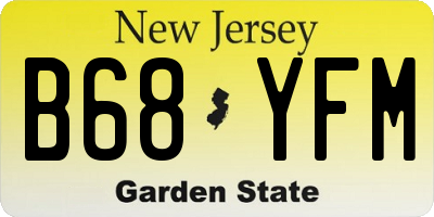 NJ license plate B68YFM