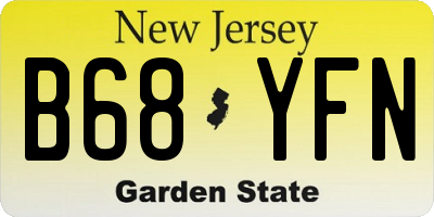 NJ license plate B68YFN