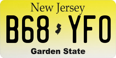 NJ license plate B68YFO
