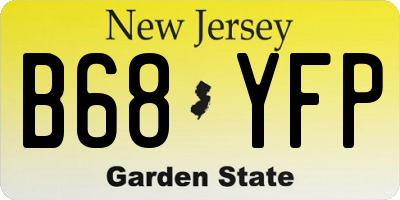 NJ license plate B68YFP