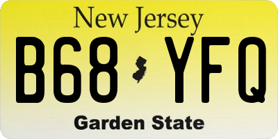 NJ license plate B68YFQ