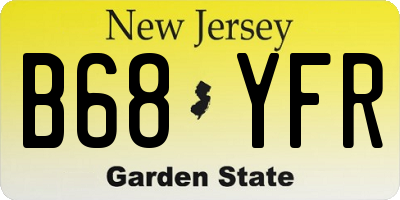 NJ license plate B68YFR