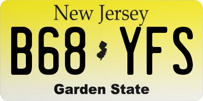 NJ license plate B68YFS