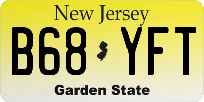 NJ license plate B68YFT