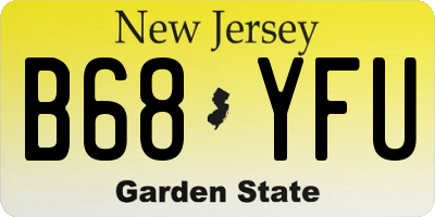 NJ license plate B68YFU