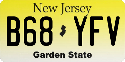 NJ license plate B68YFV