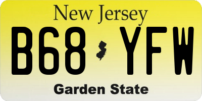 NJ license plate B68YFW