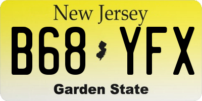 NJ license plate B68YFX