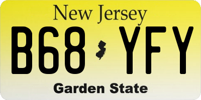 NJ license plate B68YFY