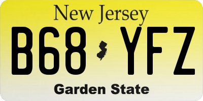 NJ license plate B68YFZ