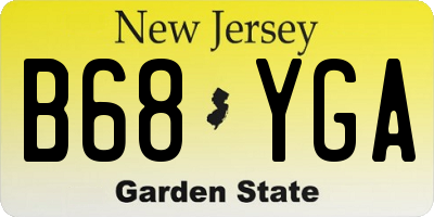 NJ license plate B68YGA