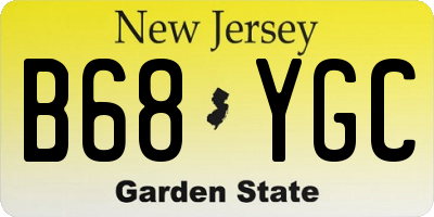 NJ license plate B68YGC