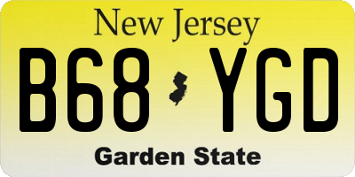 NJ license plate B68YGD