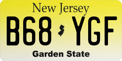 NJ license plate B68YGF