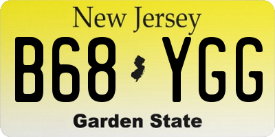 NJ license plate B68YGG