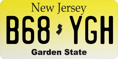NJ license plate B68YGH