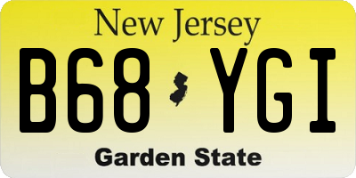 NJ license plate B68YGI