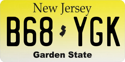 NJ license plate B68YGK