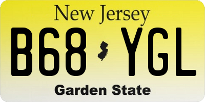 NJ license plate B68YGL