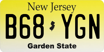 NJ license plate B68YGN