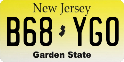 NJ license plate B68YGO