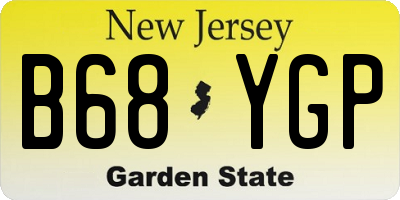 NJ license plate B68YGP