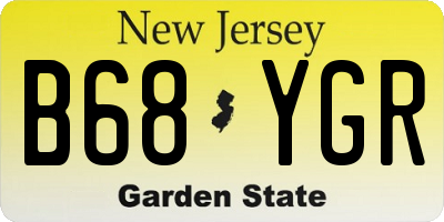 NJ license plate B68YGR